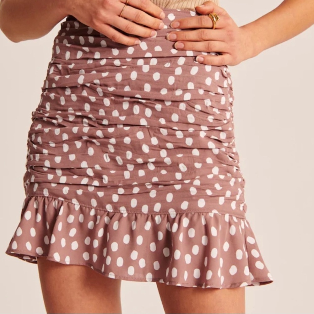 Abercombie and Fitch ruched mini polka dot skirt size S